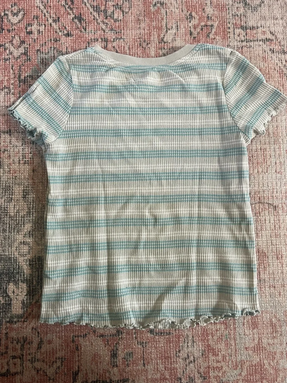 Cat & Jack Girls Striped Waffle Knit T-shirt Size Medium 7/8